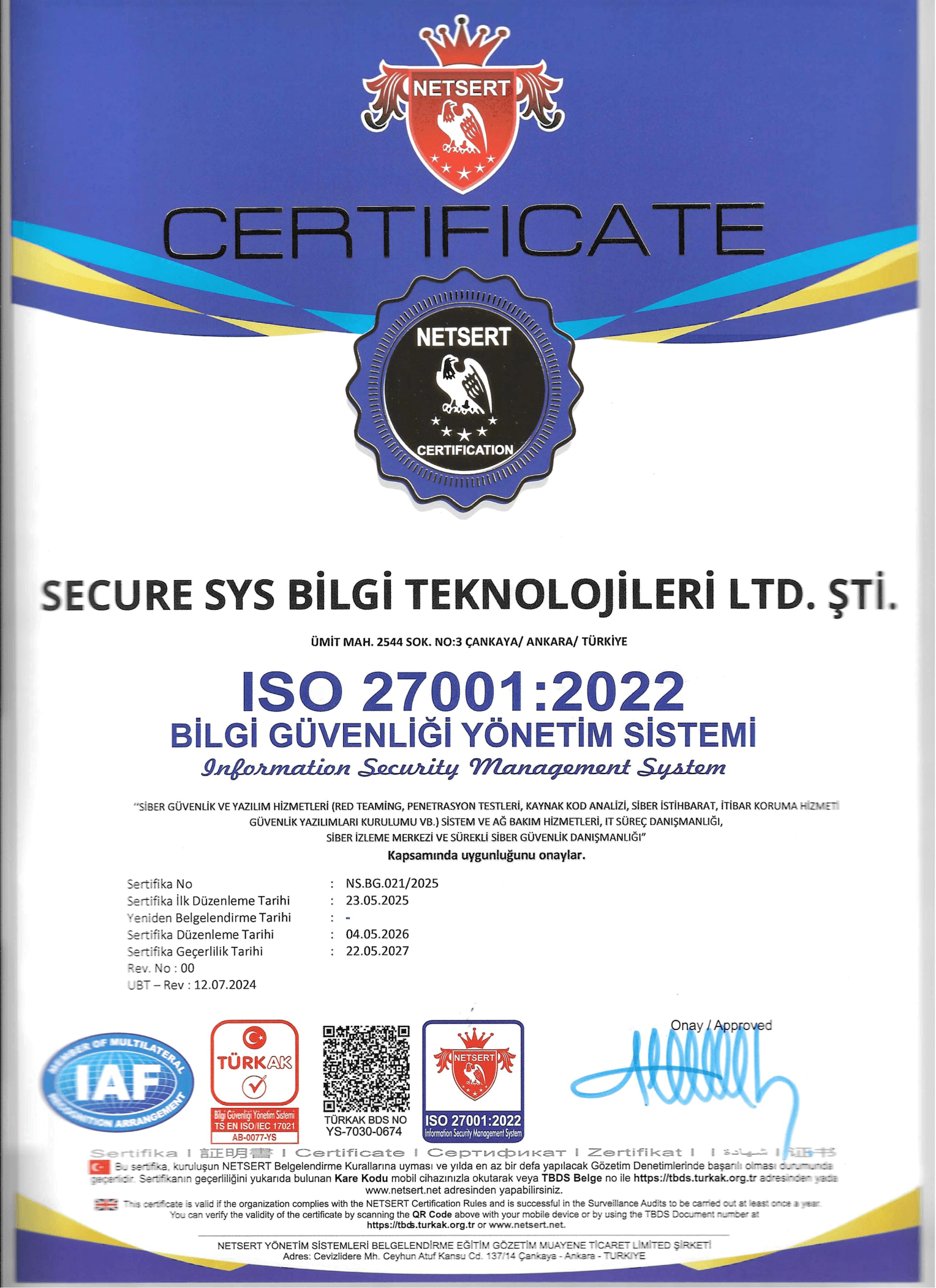 ISO 27001 BGYS Sertifikası